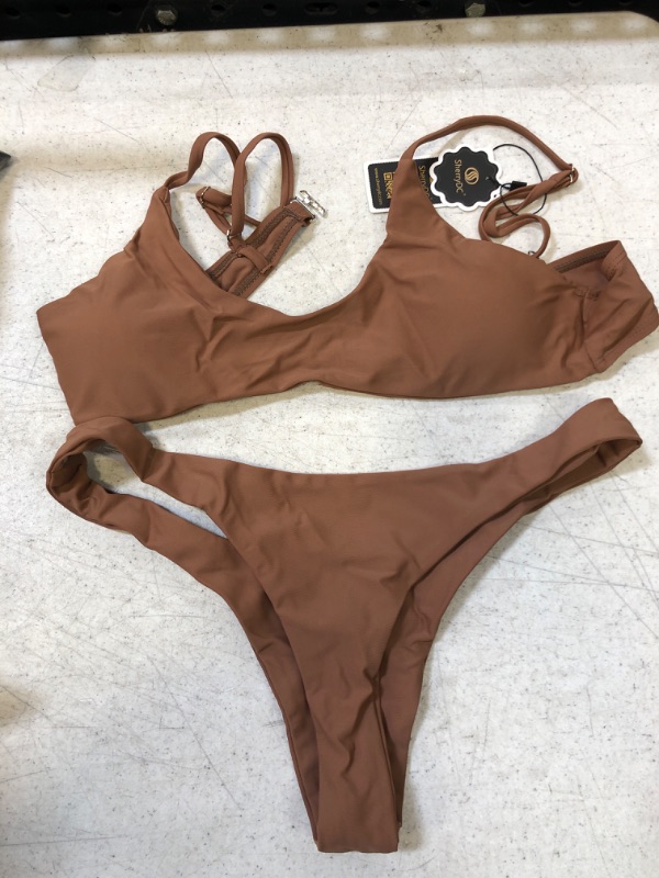 Photo 1 of 2 PIECE BROWN SWIMSUIT SIZE XL