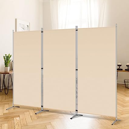 Photo 1 of 3 Panel Room Divider, Folding Privacy Screen Room Dividers, Freestanding Room Partition Wall Dividers, 36.2X5.7X3.9 INCH , Beige