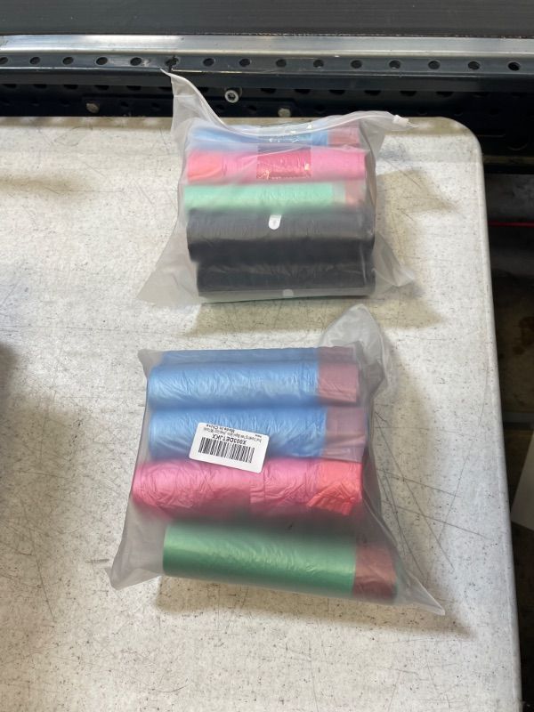 Photo 1 of 2 PACK Small Drawstring Trash Bags 4 Gallon Plastic Garbage Can Trash Can Liners 15 Liter for Bathroom Restroom Bedroom Office Toilet 17.7'' x 18.9'' (Mixed Color 195 Counts)