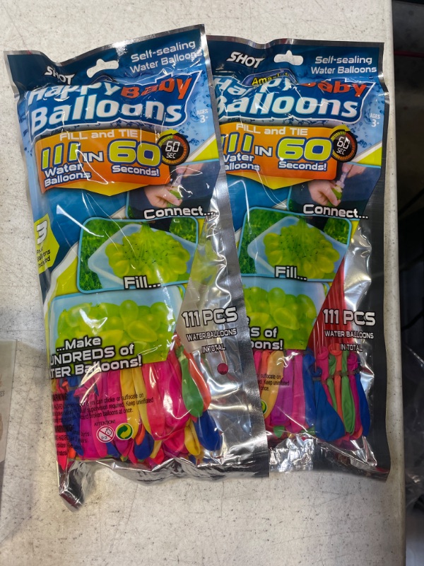 Photo 1 of 2 PACKS --- 111pcs Rubber Balloon, Modern Mixed Color Water Balloon For Party