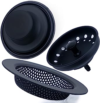 Photo 1 of 3 Pieces Kitchen Sink Stopper Strainer, 3 in 1 Kitchen Sink Basket Strainer, Universal Anti-Clogging Stainless Steel Sink Disposal Stopper, Perforated Basket Drain Filter Sieve