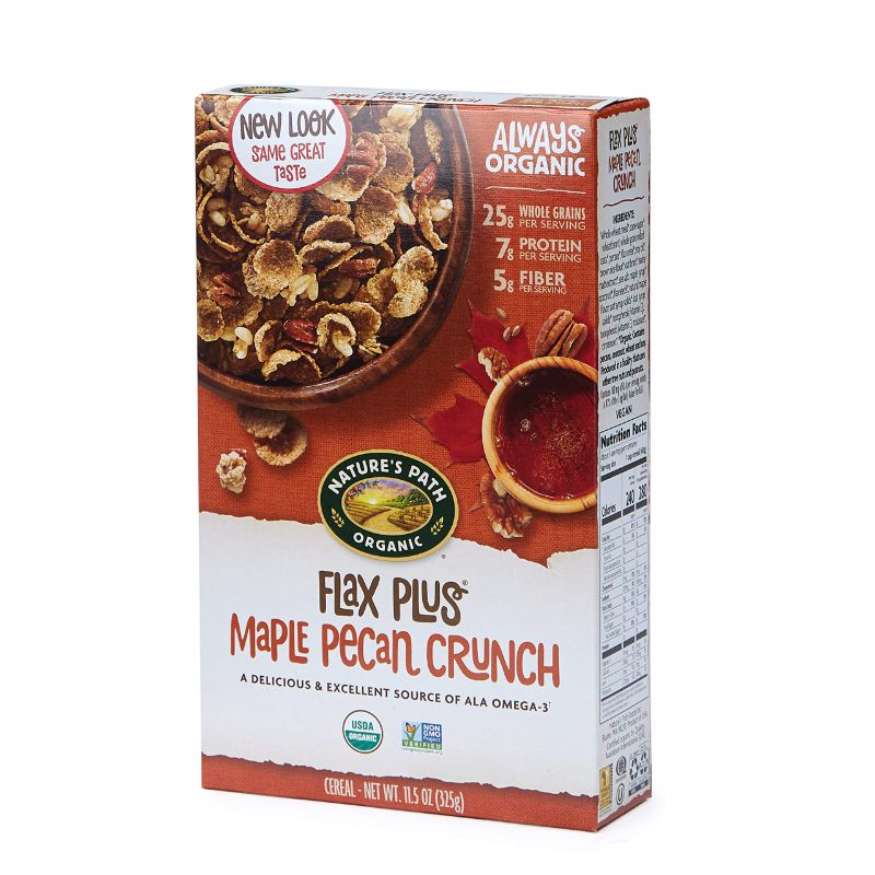 Photo 2 of 2 pack Nature's Path Organic Flax Plus Cereal Maple Pecan Crunch 11.5 Oz 07/12/23
