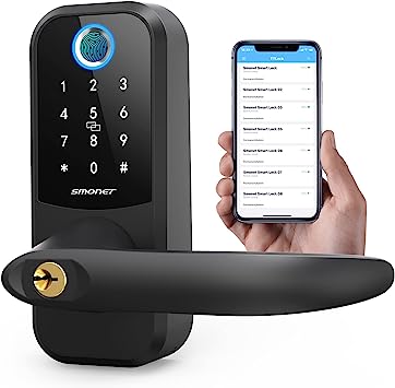 Photo 1 of Fingerprint Door Lock, SMONET Smart Lock with Reversible Handle,Keyless Entry Biometric Door Lock with Keypad,Digital Electronic Bluetooth Door Lock for Home Apartment
