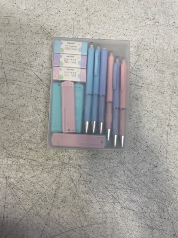 Photo 2 of FourCandies Pastel Mechanical Pencil Set - 6PCS 0.5mm&0.7mm Mechanical Pencils with 360PCS HB Lead Refills, 3PCS Erasers and 9PCS Eraser Refills, Cute Colored Mechanical Pencils for Drawing & Writing