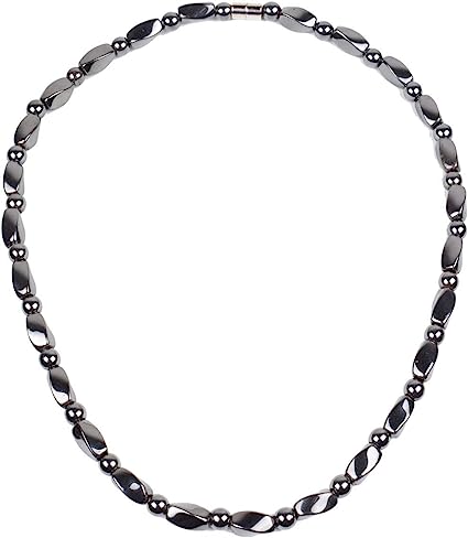 Photo 1 of IRUMENG Hematite Necklace Unisex Black- Strong Magnetic Therapy Necklace Reduces Headache Pain - Arthritis in the Neck, Shoulder, and Head-21.6 inch