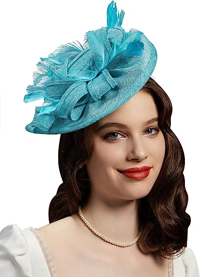 Photo 1 of Cizoe Kentucky Derby Feather Fascinator Headbands Wedding Hair Clip Tea Party Hat for Women