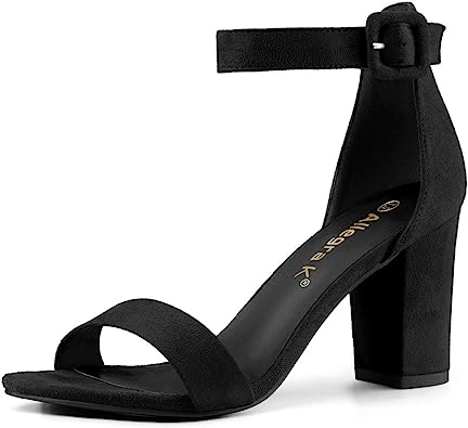 Photo 1 of Allegra K Women's High Chunky Heel Buckle Ankle Strap Sandals 11