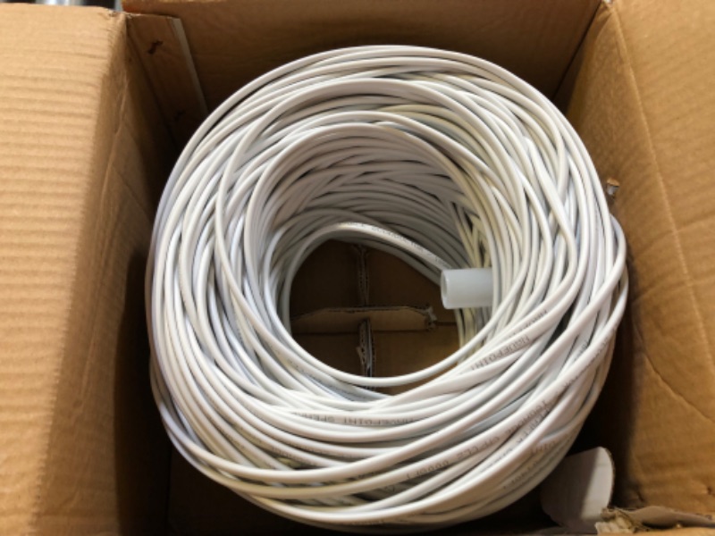 Photo 2 of NavePoint 500ft in Wall Audio Speaker Cable Wire CL2 18/2 AWG Gauge 2 Conductor Bulk White