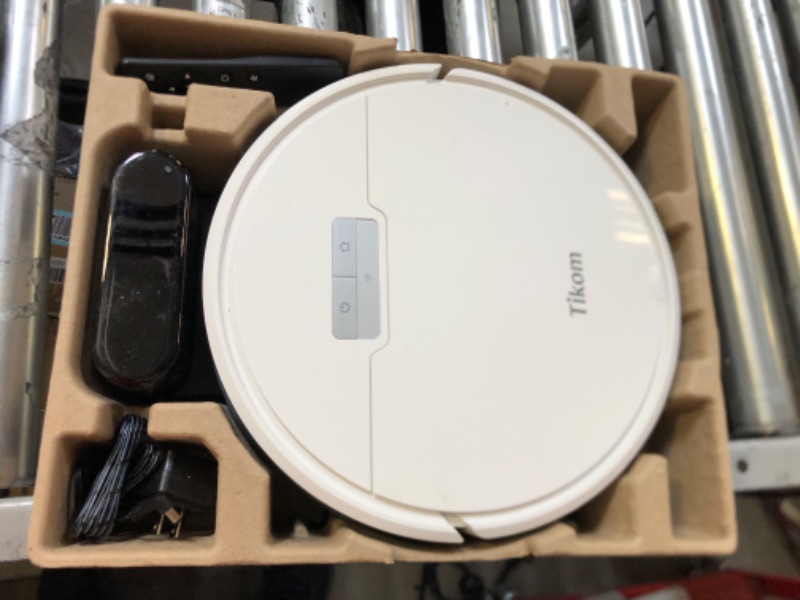 Photo 2 of Tikom Robot Vacuum and Mop Combo 2 in 1, 4500Pa Strong Suction, G8000 Pro Robotic Vacuum Cleaner, 150mins Max, Wi-Fi, Self-Charging, Good for Carpet, Hard Floor
