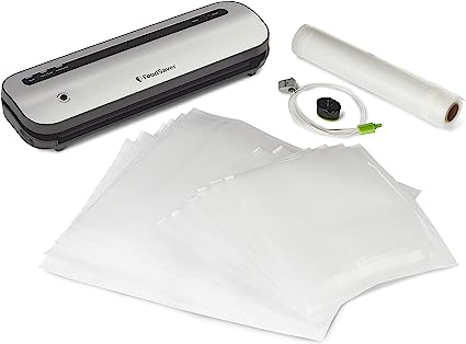 Photo 1 of FoodSaver Space-Saving Vacuum Sealer with Bags and Roll, Silver
