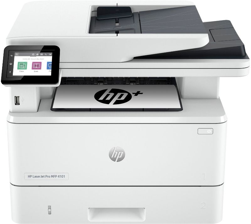 Photo 1 of HP - LaserJet Pro MFP 4101fdwe Wireless All-In-One Black-and-White Laser Printer
