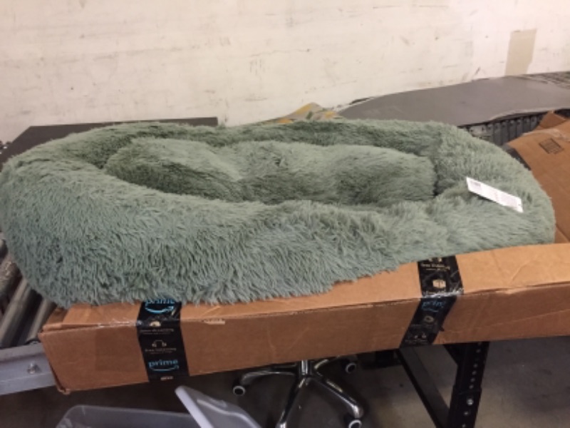 Photo 2 of Best Friends by Sheri The Original Calming Donut Cat and Dog Bed in Shag Fur Sage, Extra Large 45x45 Shag Sage Extra Large 45" x 45" Bed Only