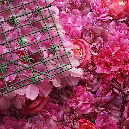 Photo 1 of 2'x1 1/2' Lifelike Assorted Silk Flower Wall Mats Panel Photo Booth Garden - Violet