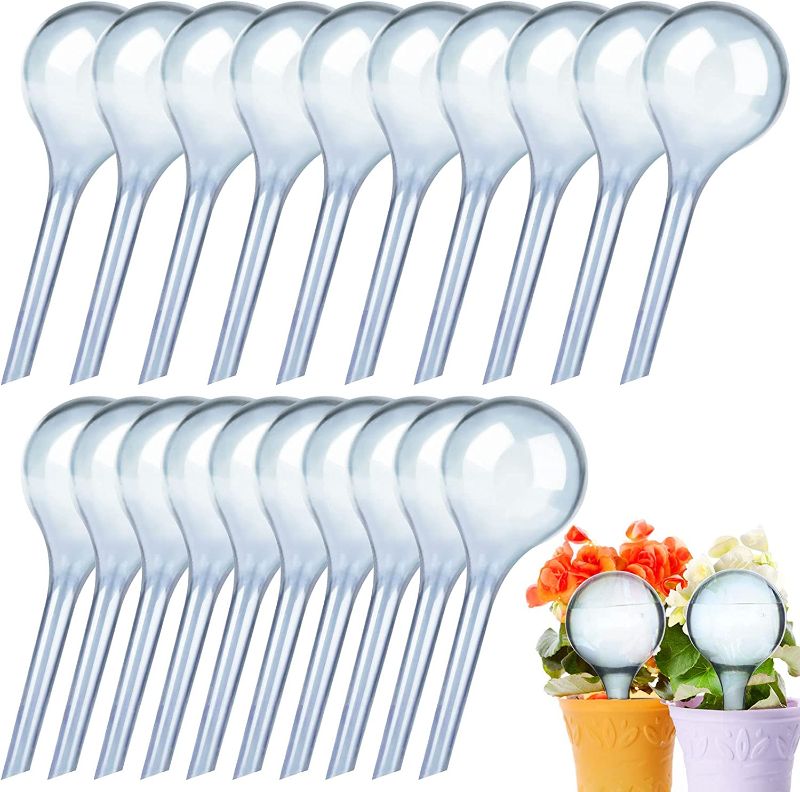 Photo 1 of 20 Pcs Plant Watering Globes Automatic Watering Bulbs Clear Self-Watering Globes Self-Watering Stakes Balls Garden Water Device Vacation Houseplant Waterer Flower Water Drip Irrigationdevice,Small