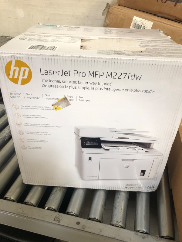 Photo 2 of HP LaserJet Pro MFP M227fdw Wireless Monochrome All-in-One Printer with built-in Ethernet & 2-sided printing, works with Alexa (G3Q75A) White