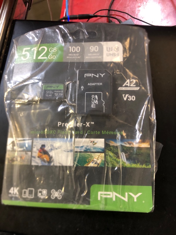 Photo 2 of PNY P-SDU512V32100PX-GE 512GB Premier-X Class 10 U3 V30 microSDXC Flash Memory Card, Black FLASH CARD 512GB