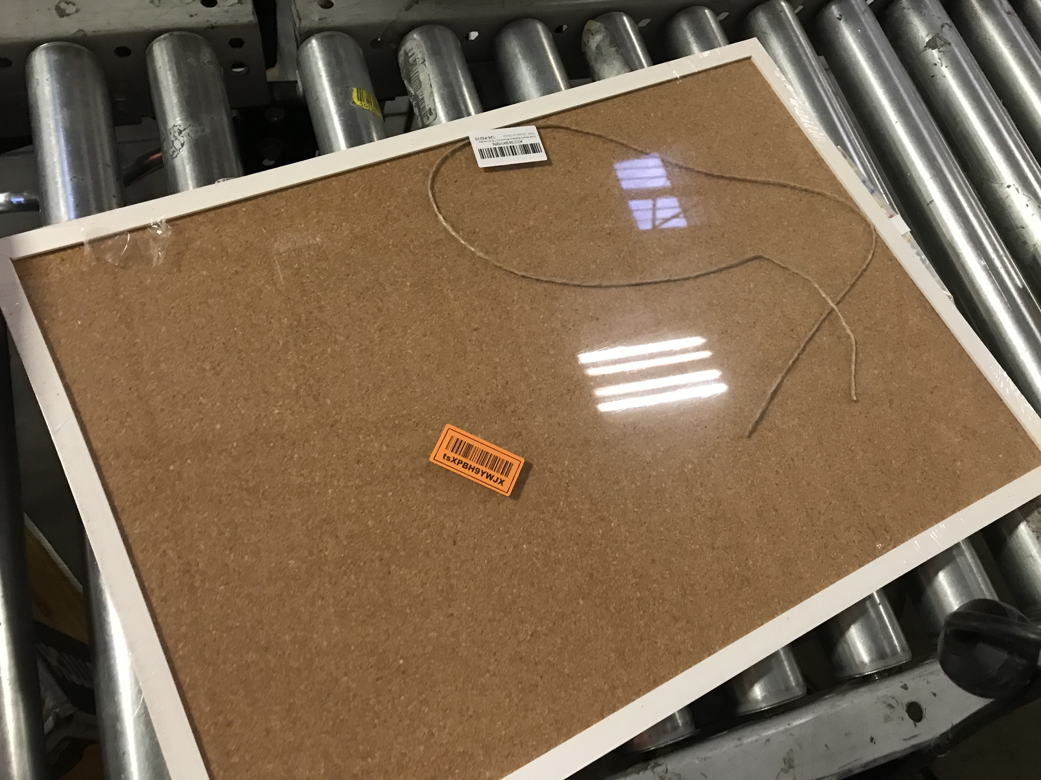 Photo 1 of Cork Board Bulletin Board 23 x 15.7 Inches with Rectangle White Frame Hanging Pin for Walls Office Message Board or Vision Board Decoration White Border Color 23 x 15.7 Inches