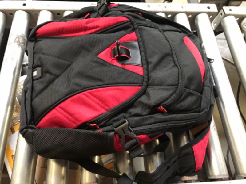 Photo 3 of Laptop Backpack 17 Inch with Cable Organizers Large Travel Backpack TSA Friendly Waterproof Backpack for Men Women with USB Charging Port Work College Business Computer Bag for 17.3 Inch Laptop, Red