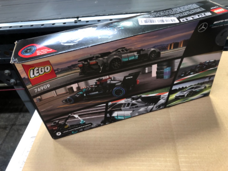 Photo 2 of LEGO Speed Champions Mercedes-AMG F1 W12 E Performance & Mercedes-AMG Project One 76909 Building Toy Set for Kids, Boys, and Girls Ages 9+ (564 Pieces)--------factory sealed dented box 