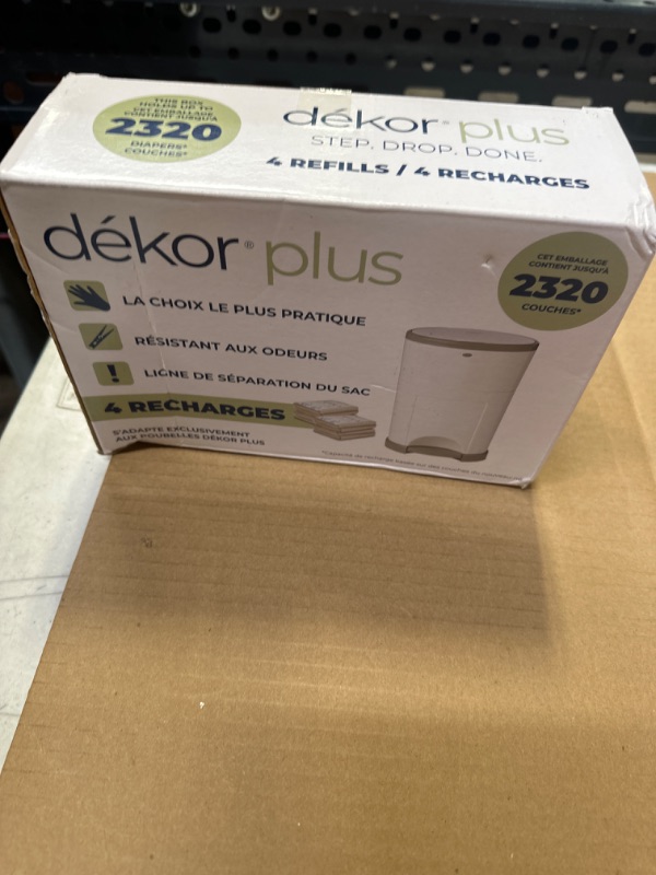 Photo 2 of Dekor Plus Diaper Pail Refills | 4 Count | Most Economical Refill System | Quick