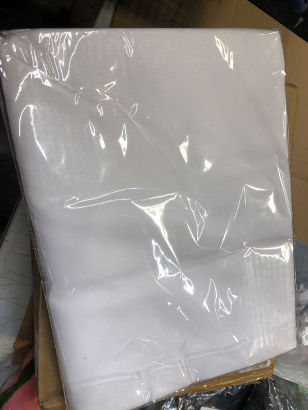 Photo 1 of  White Round Tablecloth 120inch 100% Polyester 