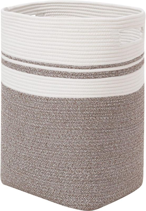 Photo 1 of  Rectangular Storage Basket, Cotton Rope Woven Hamper 