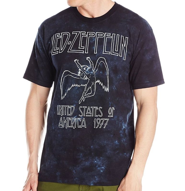 Photo 1 of 6xl--Liquid Blue Men's Led Zeppelin USA Tour 77 Tie Dye Short Sleeve T-Shirt
