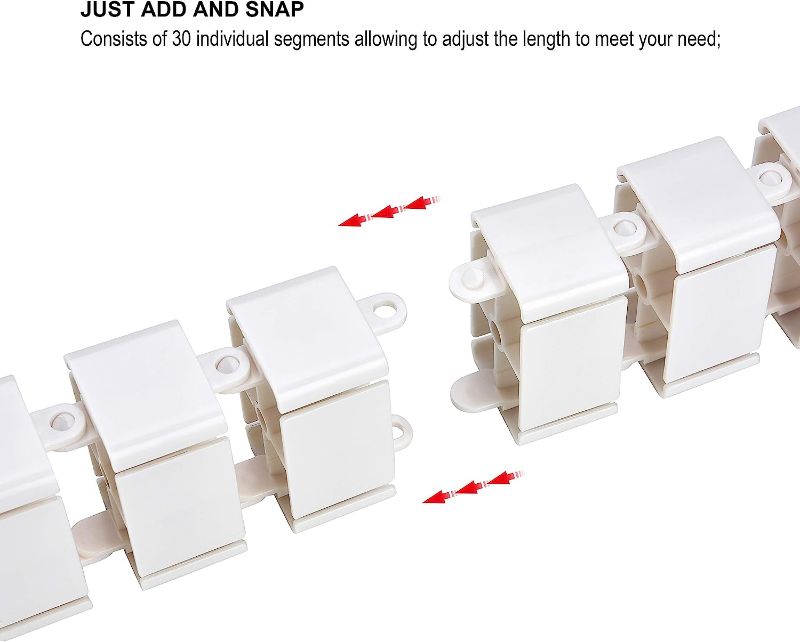 Photo 2 of  Vertebrae Cable Management Spine Kit | Height Adjustable Desk Quad Entry Wire Organizer,White
