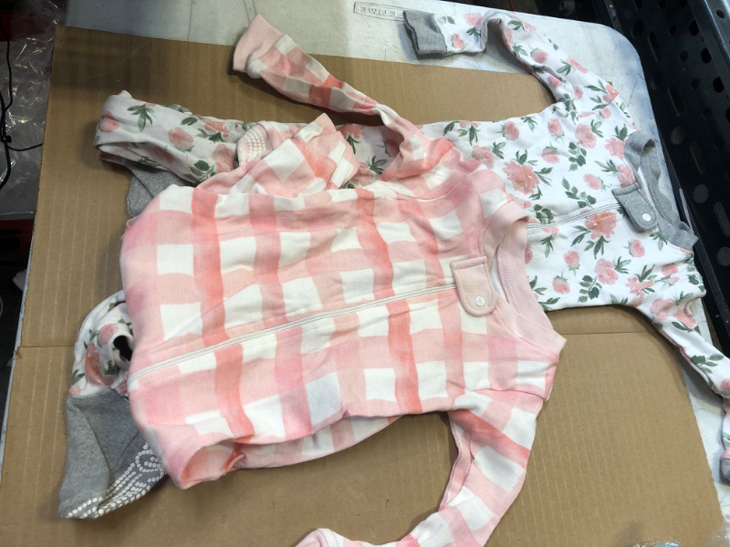 Photo 2 of 18m--Burt's Bees Baby Baby Girls Pajamas, Zip Front Non-Slip Footed Sleeper Pjs, 100% Organic Cotton
