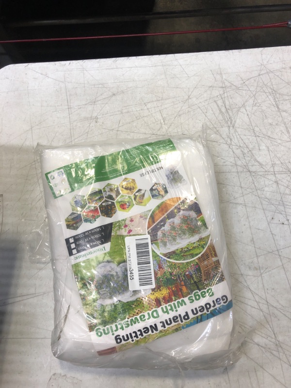 Photo 1 of 4 Pack Garden Plant Fruits Blueberry Bushes Protection Netting Covers Bags with Drawstring, 4 Ft x 4.6 Ft Tomato Protective Cover Garden Plant Netting Barrier Bags for Vegetables Fruits