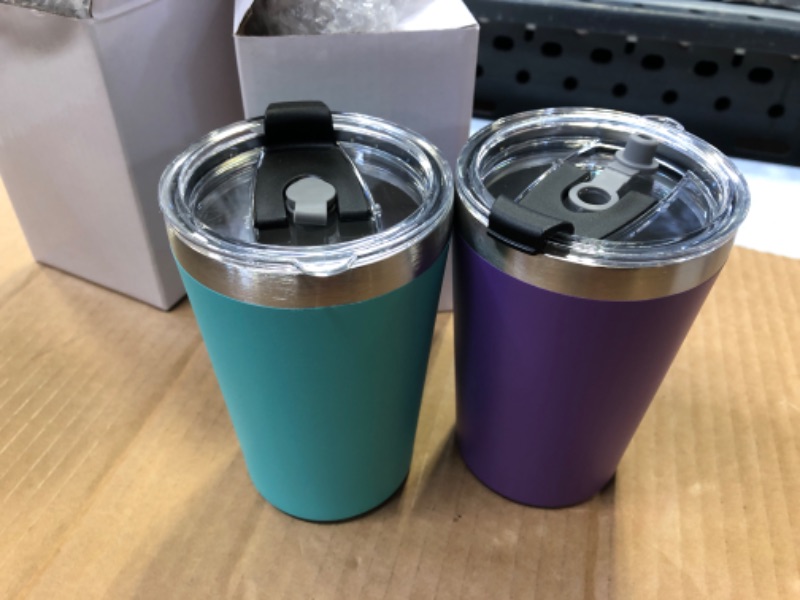 Photo 1 of 2pcs  Insulated Travel Tumblers 12 Oz Stainless Steel Coffee Tumbler Cup  