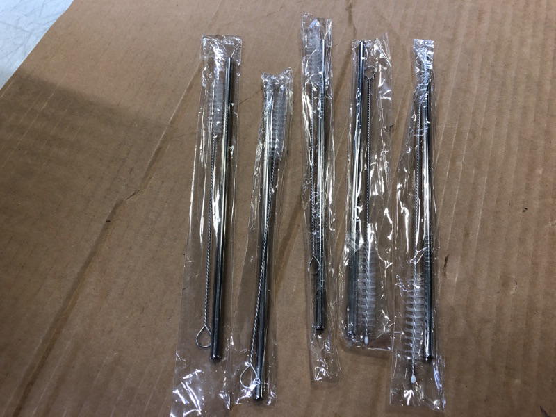 Photo 1 of 5pcs SipWell Stainless Steel Drinking Straws, Cleaning Brush Included
