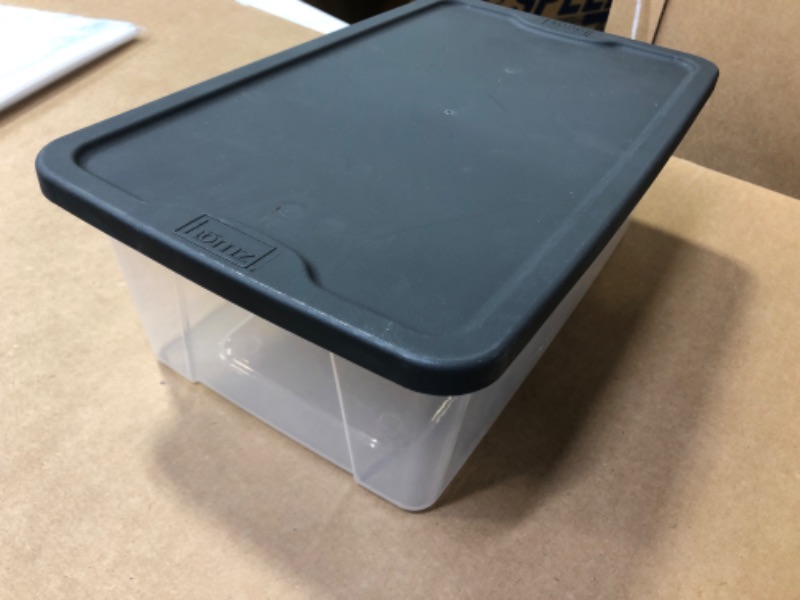 Photo 2 of  HOMZ Snaplock Clear Storage Bin with Lid Gray Lid 6 QT