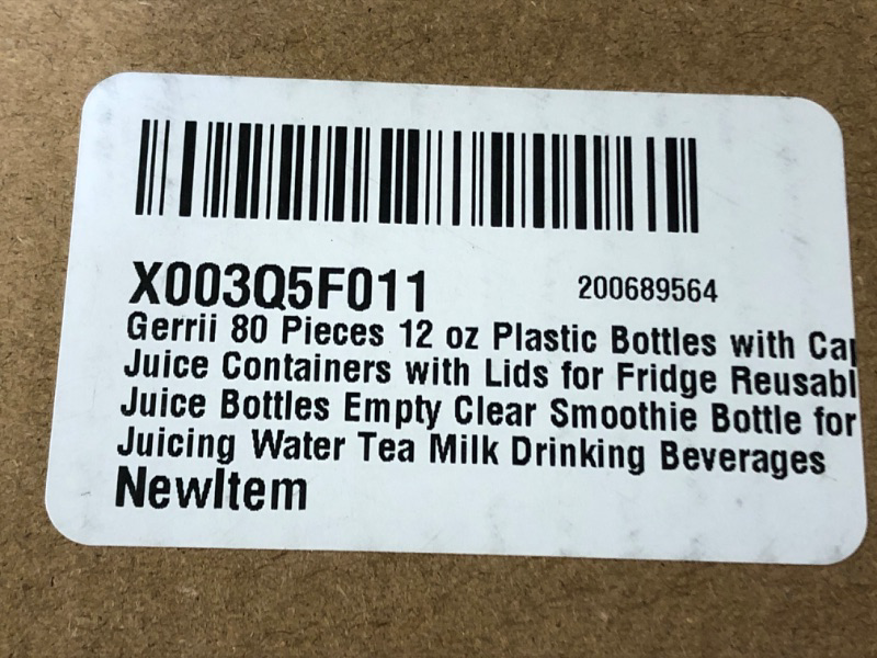 Photo 4 of 12 oz Juice Bottles with Caps for Juicing 80pcs - Reusable Clear Empty Plastic Bottles  