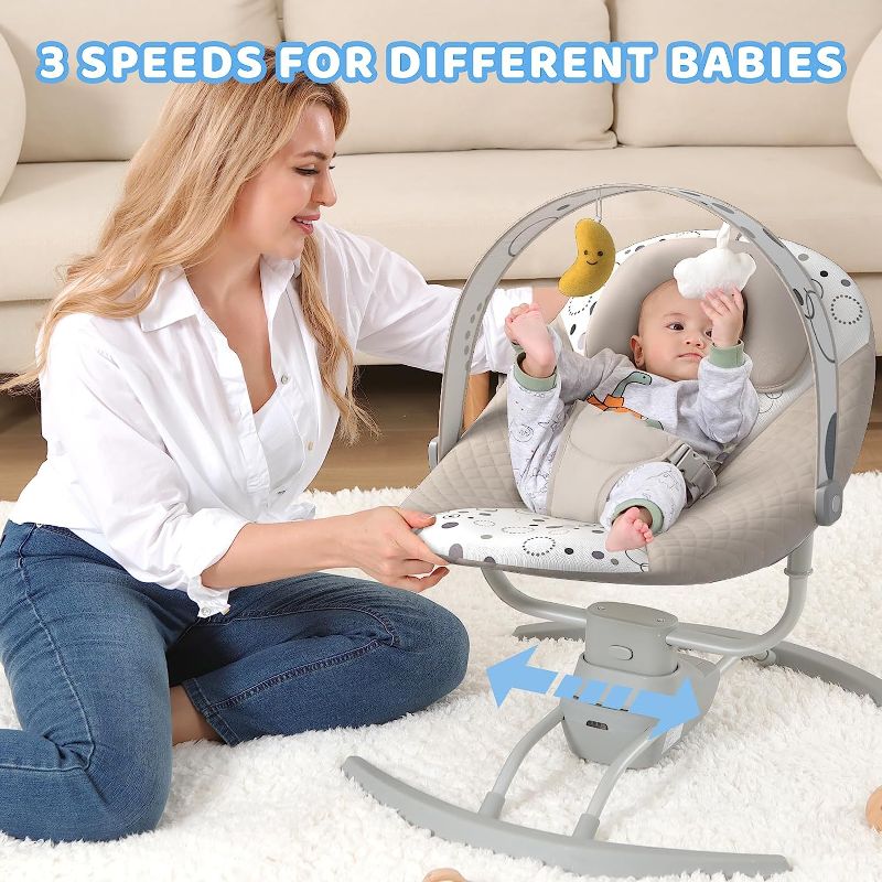 Photo 1 of  Electric Baby Swing for Infants, Baby Rocker for Infants  ------new damage box 