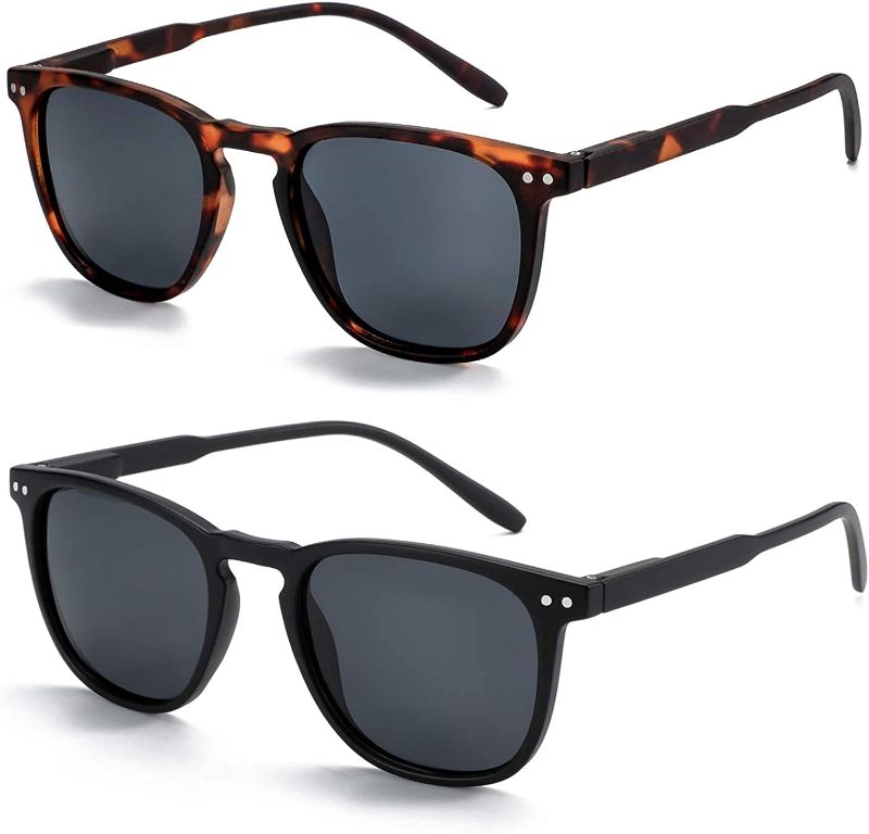 Photo 1 of ZENOTTIC Polarized Sunglasses for Women Men: Retro Shades Round | Square Frame UV Protection 2 Pack