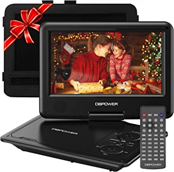 Photo 1 of DBPOWER 11.5" Portable DVD Player, 5-Hour Built-in Rechargeable Battery, 9" Swivel Screen, Support CD/DVD/SD Card/USB, Remote Control, 1.8 Meter Car Charger, Power Adaptor and Car Headrest (Black)