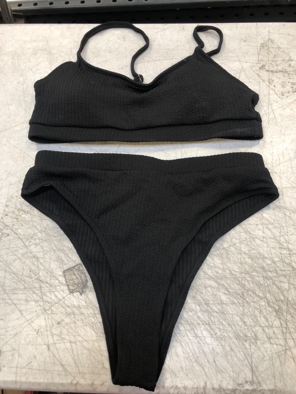Photo 1 of 2 PIECES SWIMWEAR BLACK SIZE MED 