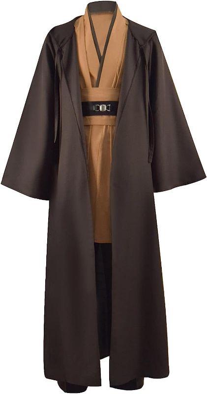 Photo 1 of 3XL Adult Tunic Costume Knight Hooded Robe Tunic Uniform Full Set Jedi Costume Men's Halloween Cosplay Cloak Suits