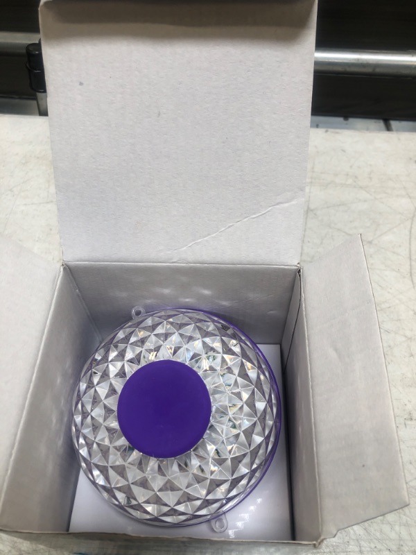 Photo 2 of Portable Bluetooth Speakers Wireless Colorful Lights Show,IPX7 Waterproof Floating Pool Speaker,Built-in Mic Crystal Clear Sound Shower Speaker 50ft Range for Home Party Outdoor Beach Travel. Purple