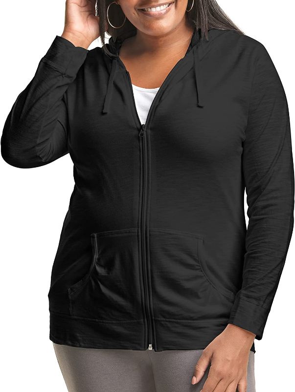 Photo 1 of  Women's Plus Size Slub Cotton Full Zip Lightweight Hoodie  size 5XL 