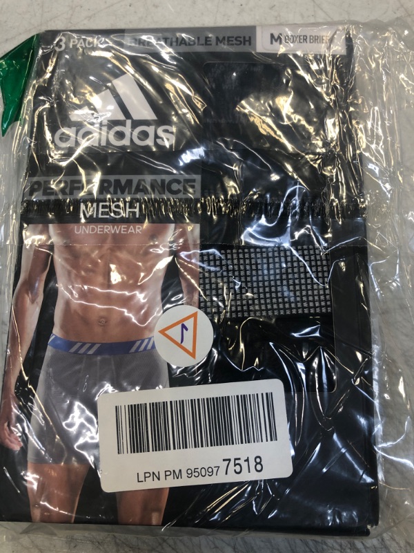 Photo 2 of adidas Men's Sport Performance Mesh Graphic 3-Pack Boxer Brief Medium Conscript Black/Black/Clear Onix Grey