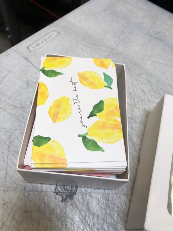 Photo 2 of Gooji 4x6 Lemon Thank You Cards (Bulk 36-Pack) Matching Peel-and-Seal White Envelopes | Assorted Set, Watercolor, Colorful Graphics | Birthday Party, Bridal Shower, Baby Shower, Weddings, Graduation Blank Notes…