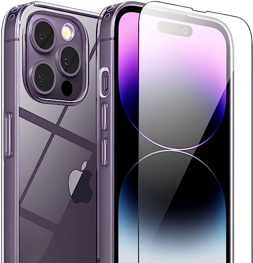 Photo 1 of FlexGear [Full Protection Case for iPhone 14 Pro and 2X Glass Screen Protectors - Crystal Clear