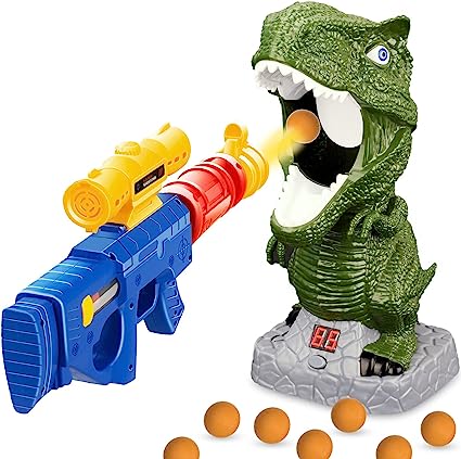 Photo 1 of Dinosaur Shooting Toys for Kids with Air Pump Gun,Target Shooting Games with LCD Count Record, Ideal Gift Toys for Boys Girls