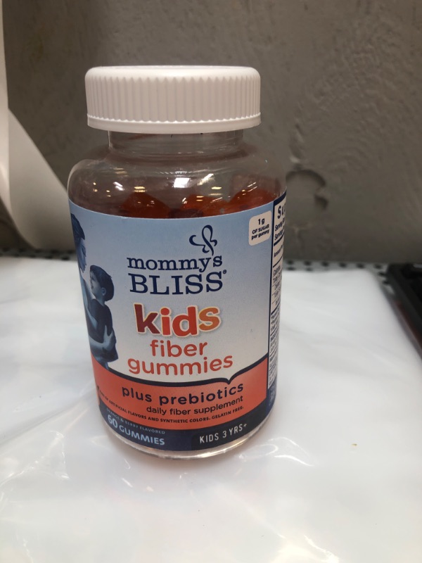 Photo 2 of exp 09/2023---------------Mommy's Bliss Kids Fiber Gummies with Prebiotics and Chicory Root Gentle Daily Fiber Supplement (Ages 3+), Natural Orange & Berry Flavors ,60 Gummies