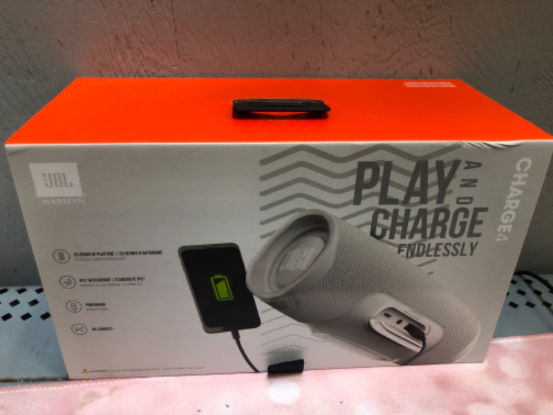 Photo 2 of JBL Charge 4 - Waterproof Portable Bluetooth Speaker - White White Speakers only