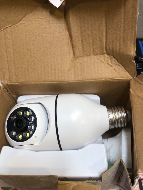 Photo 1 of Light Bulb Camera,Besdersec Pan/Tilt 360 Degree Full-HD 1080P Panoramic 2.4Ghz Wireless WiFi Camera,with Infrared Night Vision & Motion Detection & 2-Way Audio Home Camera for Baby/Elder/Pet