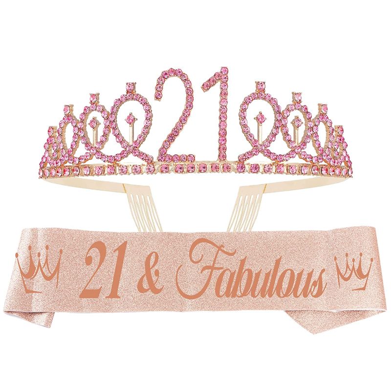 Photo 1 of 21st Birthday, 21st Birthday Decorations for Her, 21st Birthday Gifts for Her, 21st Birthday Sash, 21st Birthday Crown and Sash, 21st Birthday Tiara, 21 Birthday Crown, 21st Birthday Gifts
