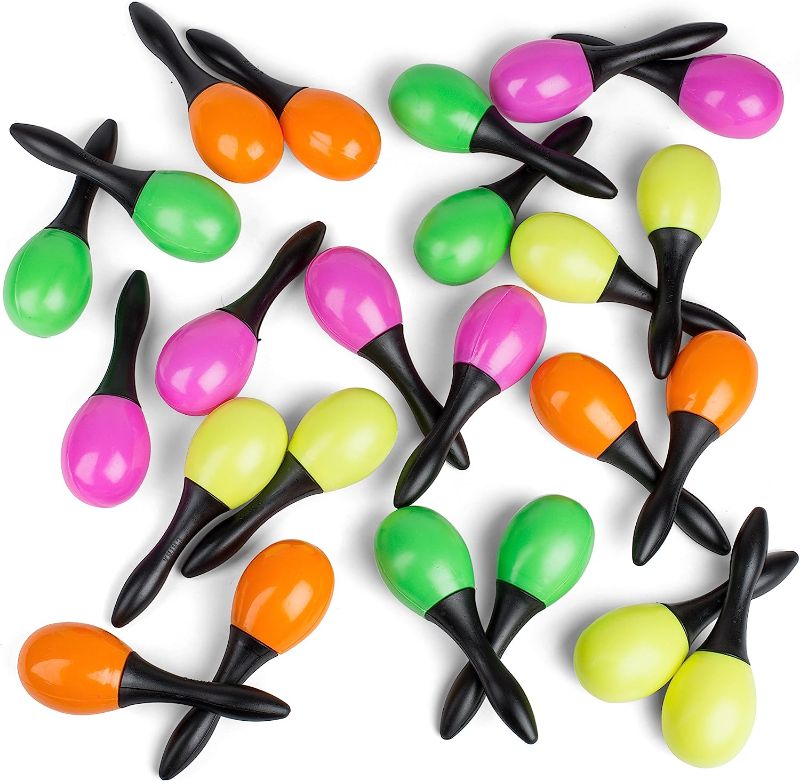 Photo 1 of 12 Two Toned Neon and Black Maracas, Colorful Party Favors, Noisemaker Birthday Party Supplies,